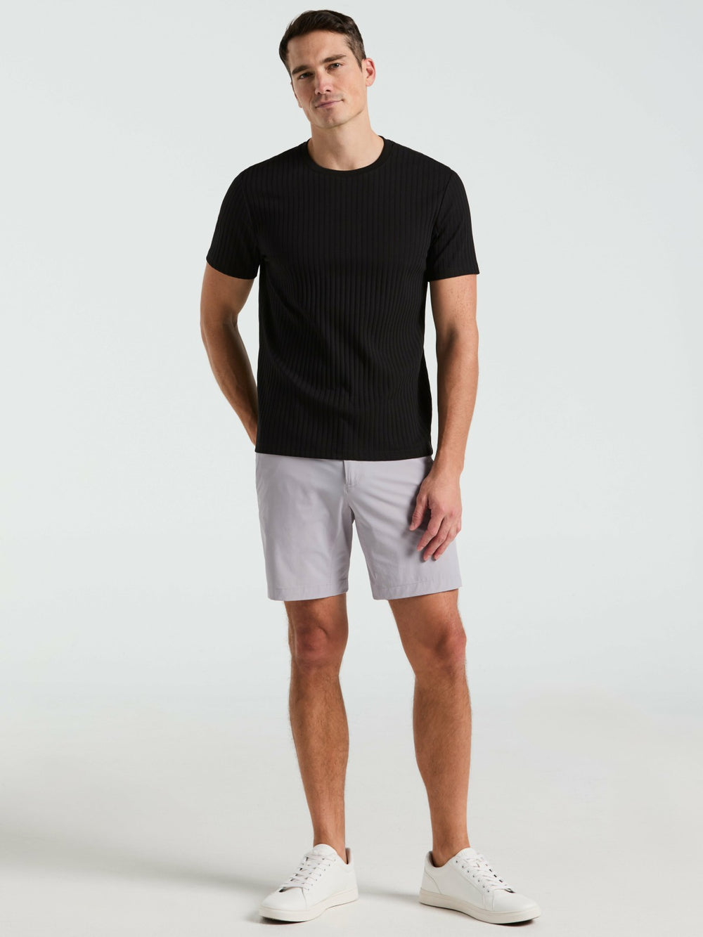 Ribbed Crew Neck Tee