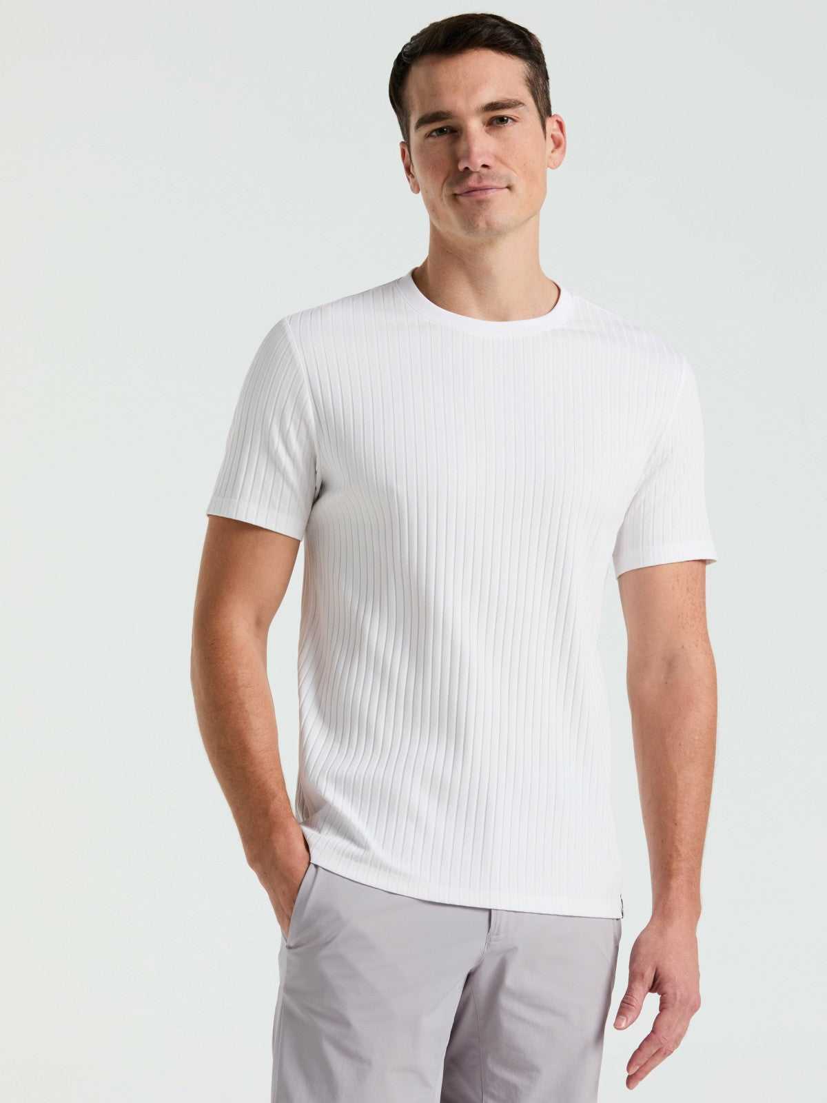 Ribbed Crew Neck Tee
