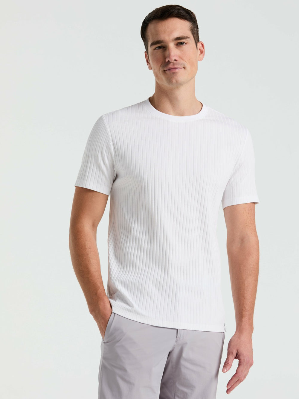 Ribbed Crew Neck Tee