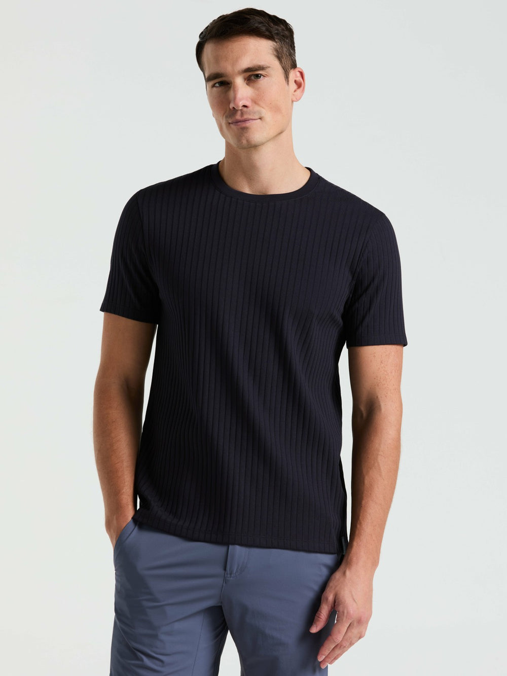 Ribbed Crew Neck Tee