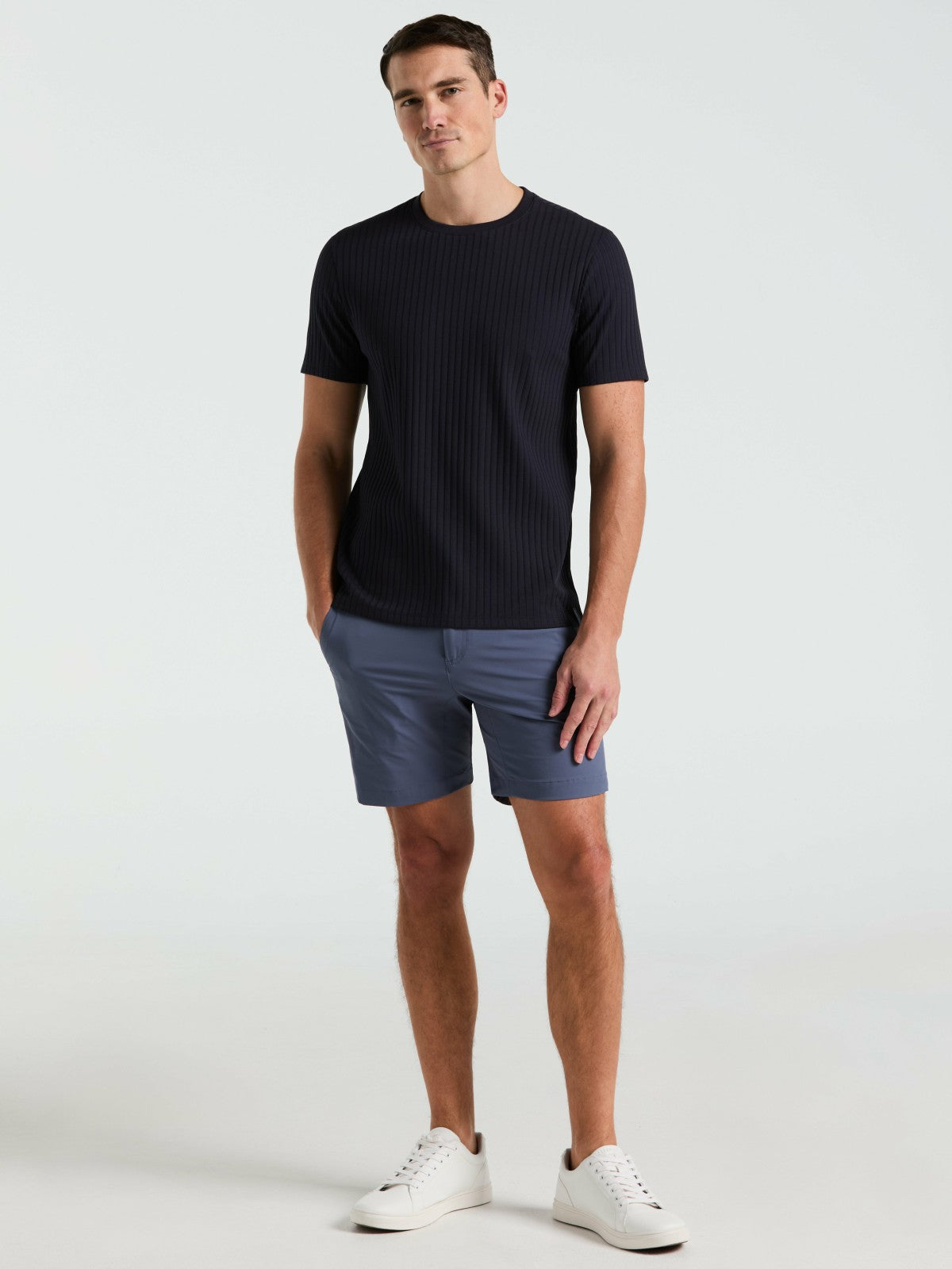 Ribbed Crew Neck Tee