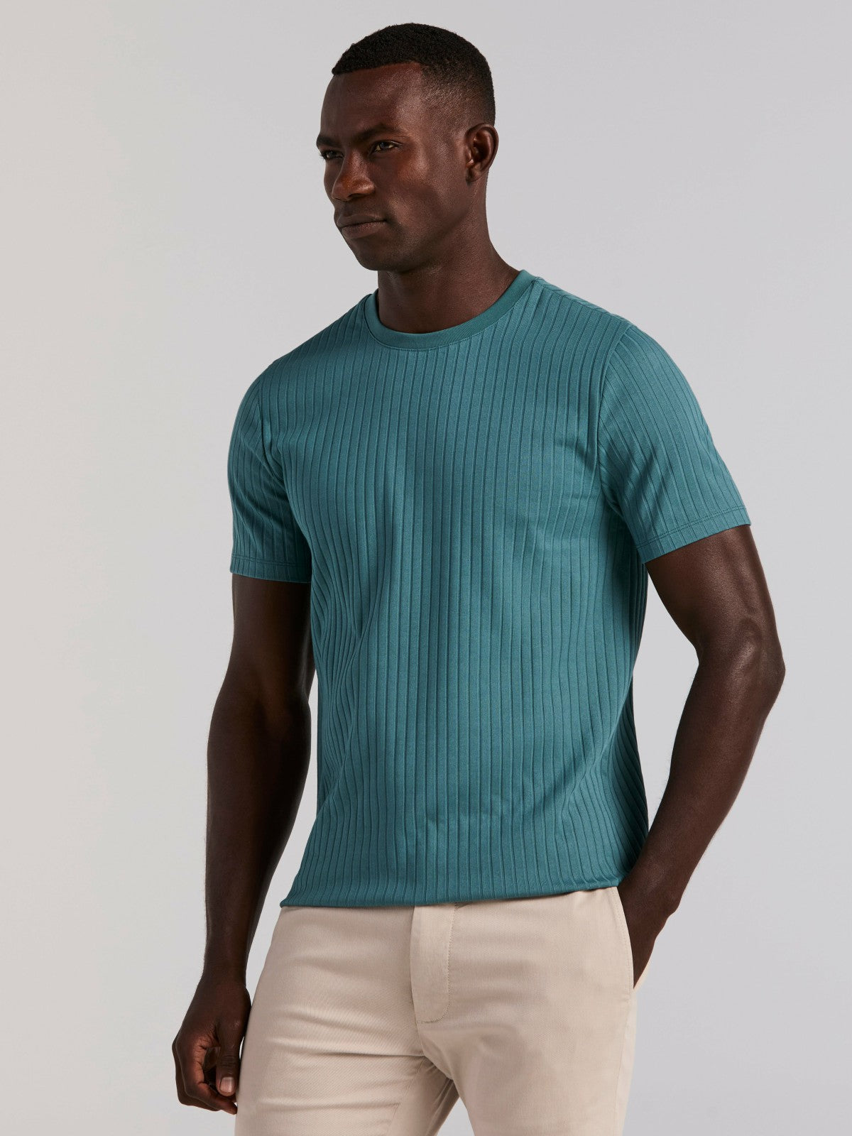 Ribbed Crew Neck Tee