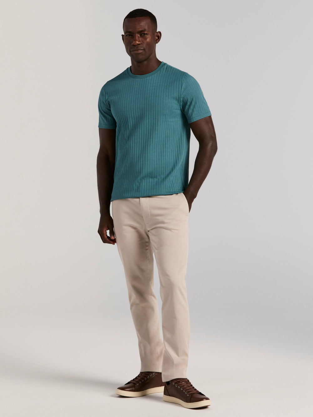 Ribbed Crew Neck Tee
