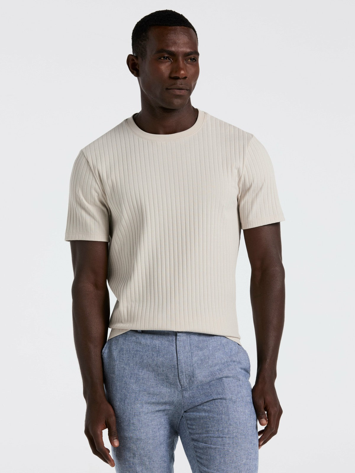Ribbed Crew Neck Tee