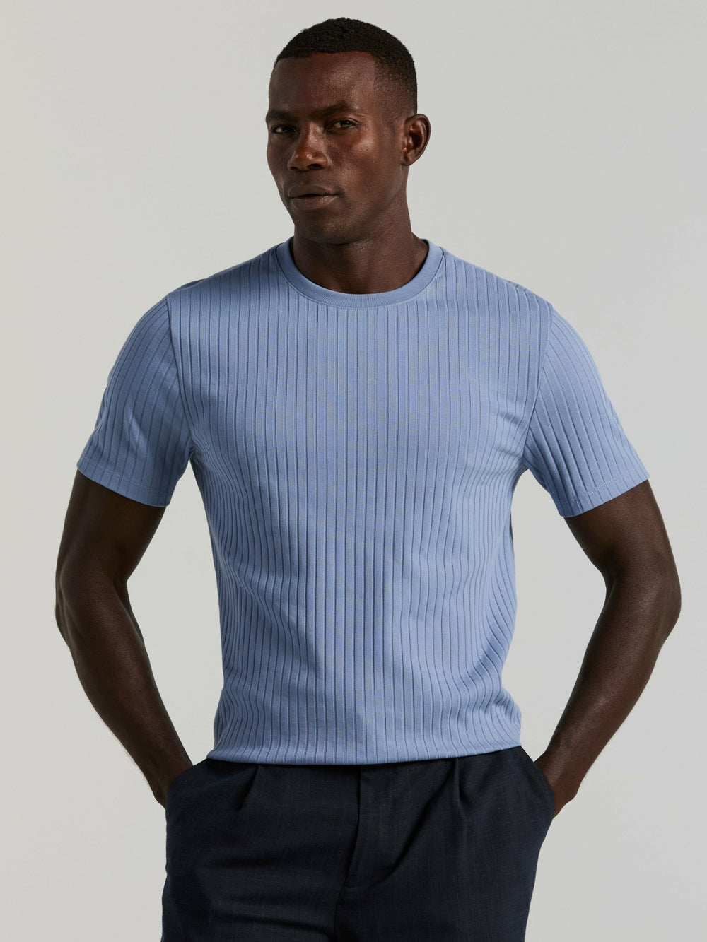 Ribbed Crew Neck Tee