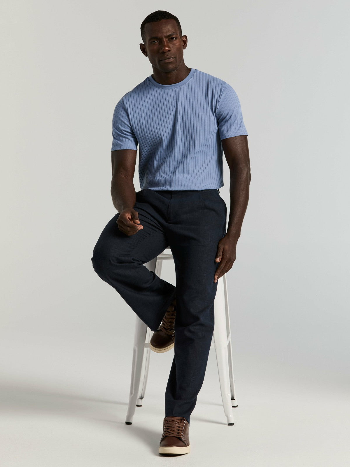 Ribbed Crew Neck Tee