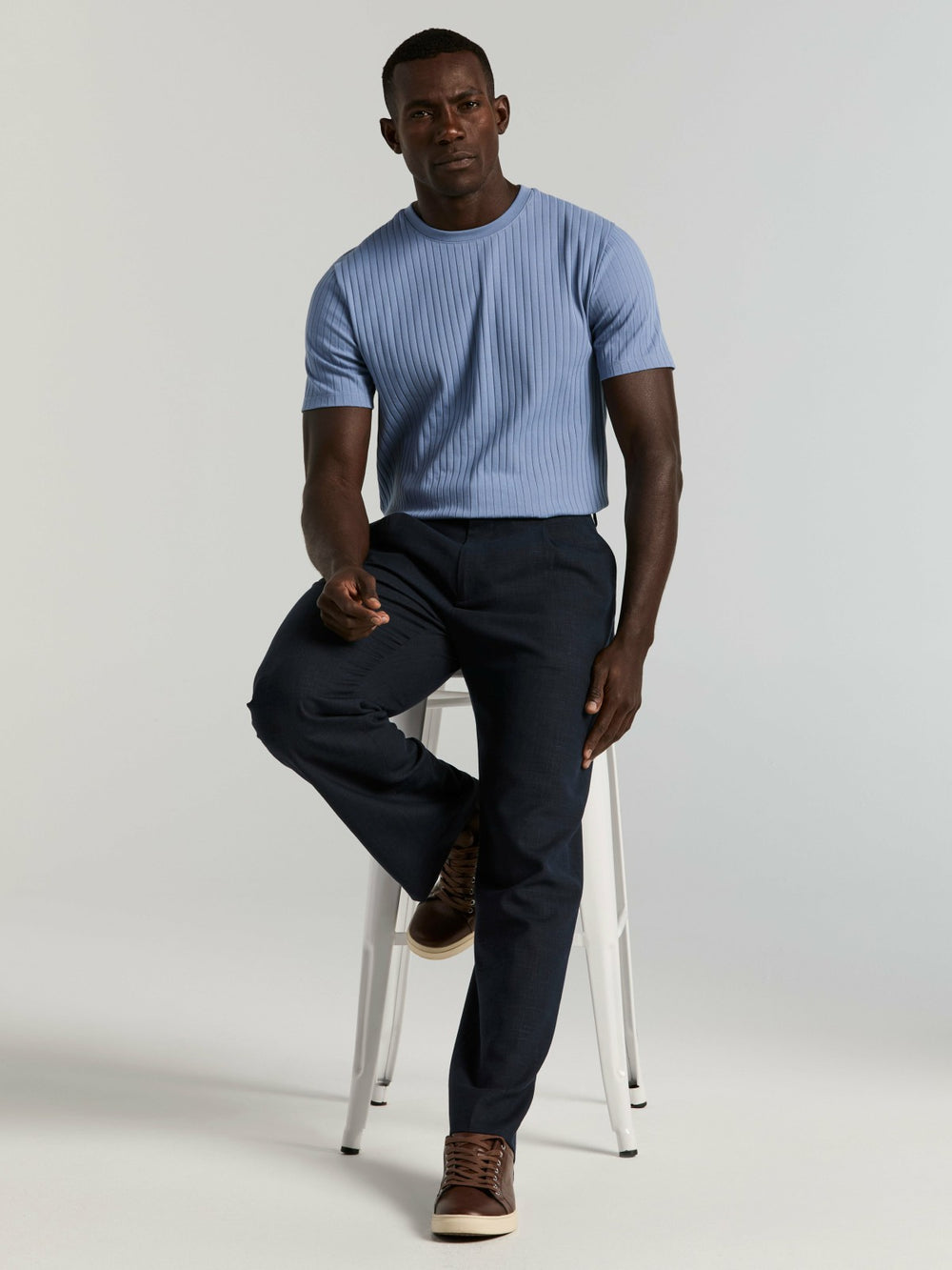 Ribbed Crew Neck Tee