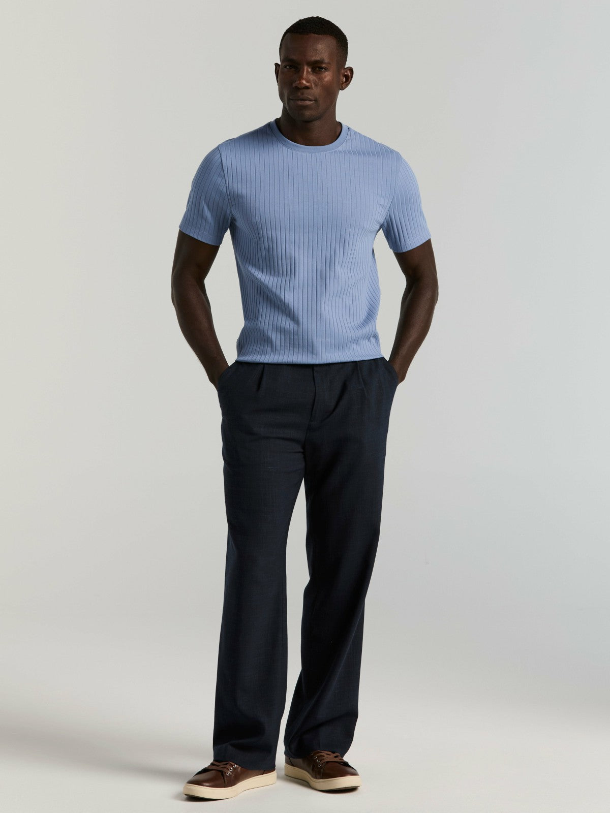 Ribbed Crew Neck Tee
