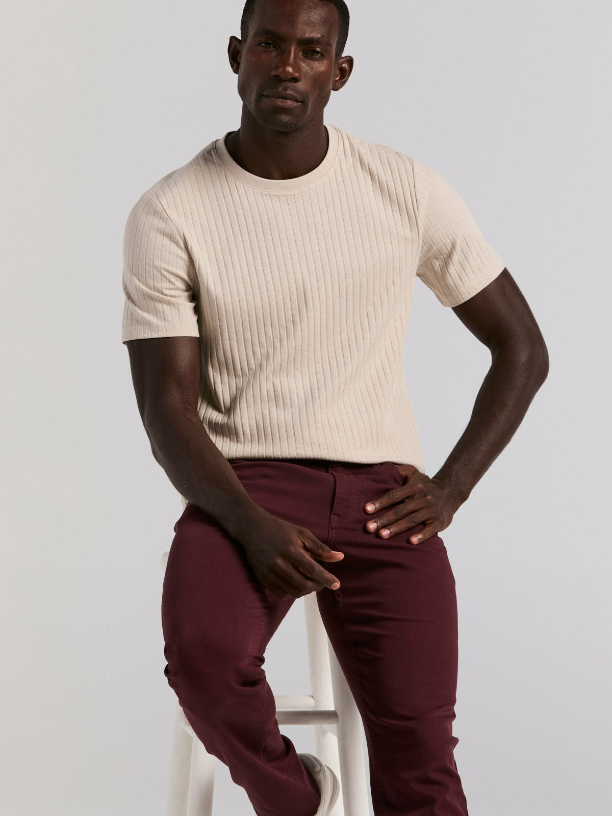 Ribbed Crew Neck Tee