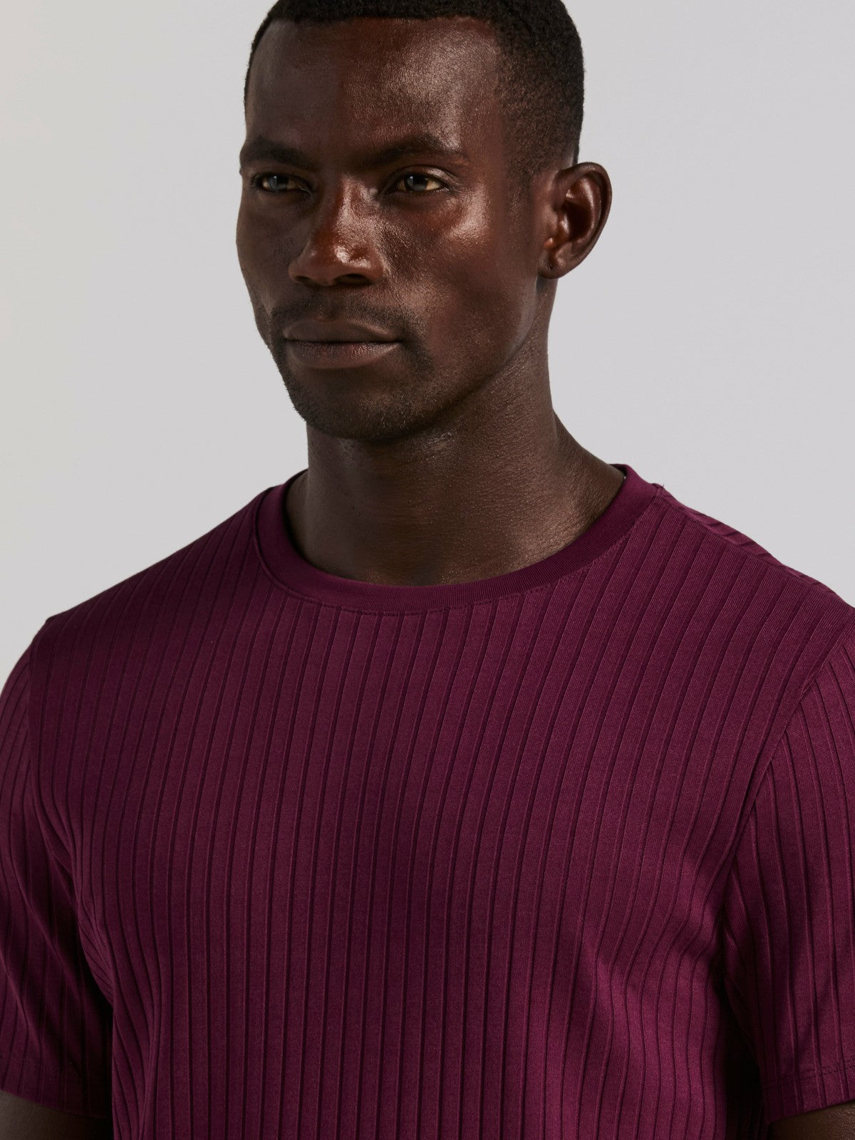 Ribbed Crew Neck Tee