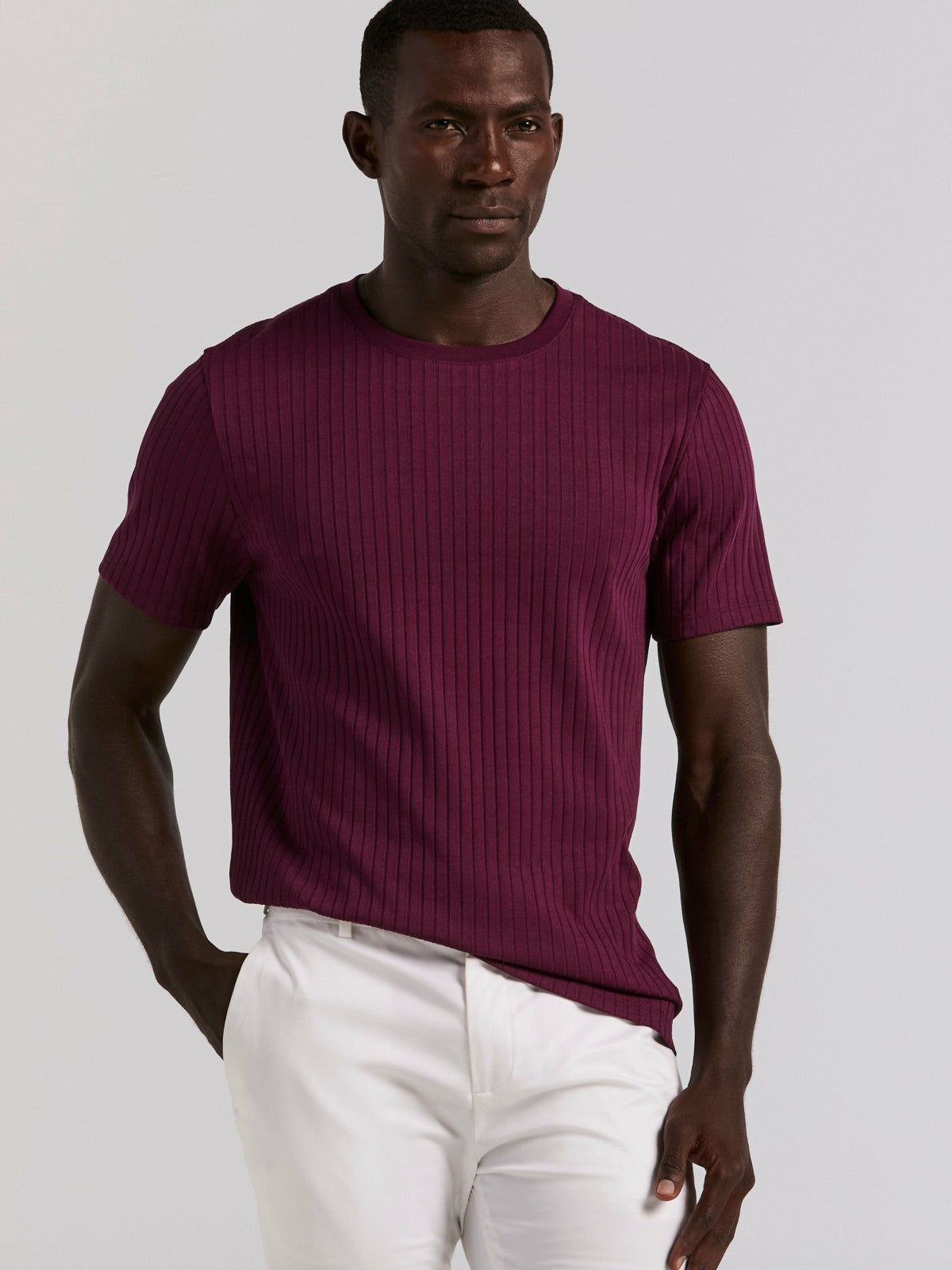 Ribbed Crew Neck Tee