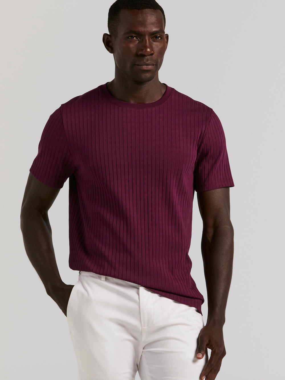 Ribbed Crew Neck Tee