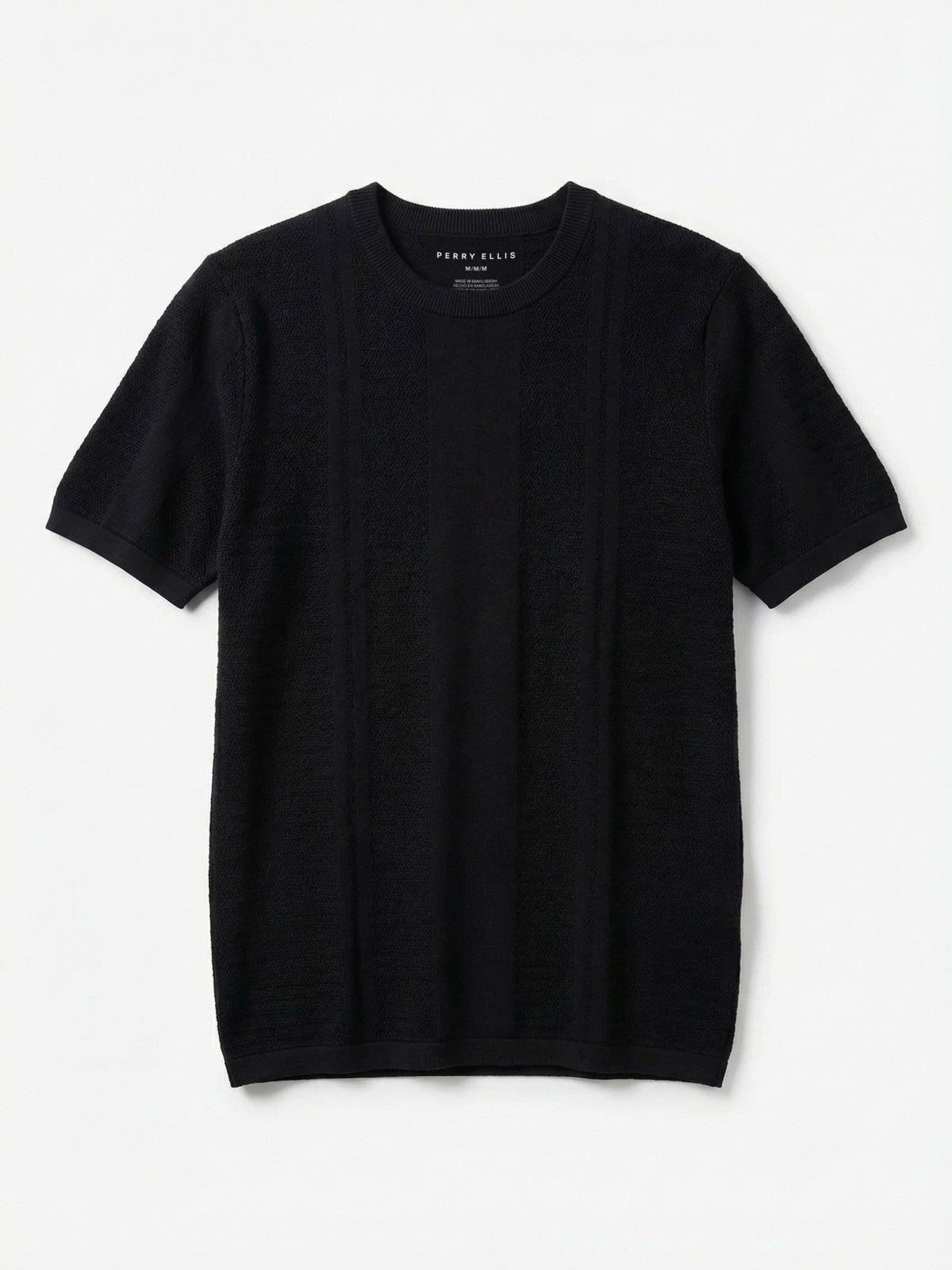 Textured Stripe Crew Neck Sweater Tee