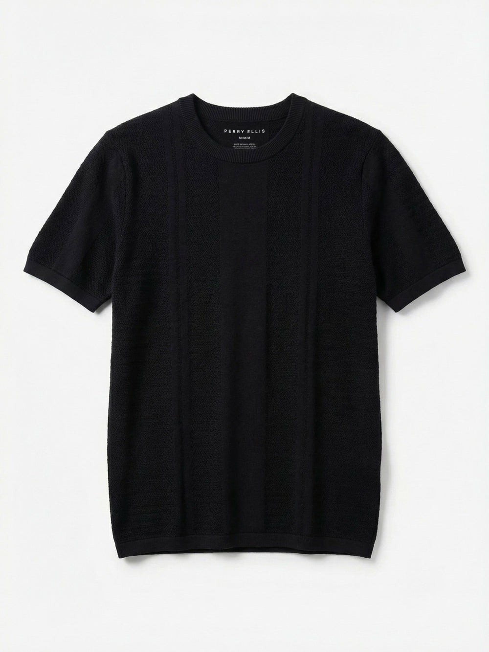 Textured Stripe Crew Neck Sweater Tee
