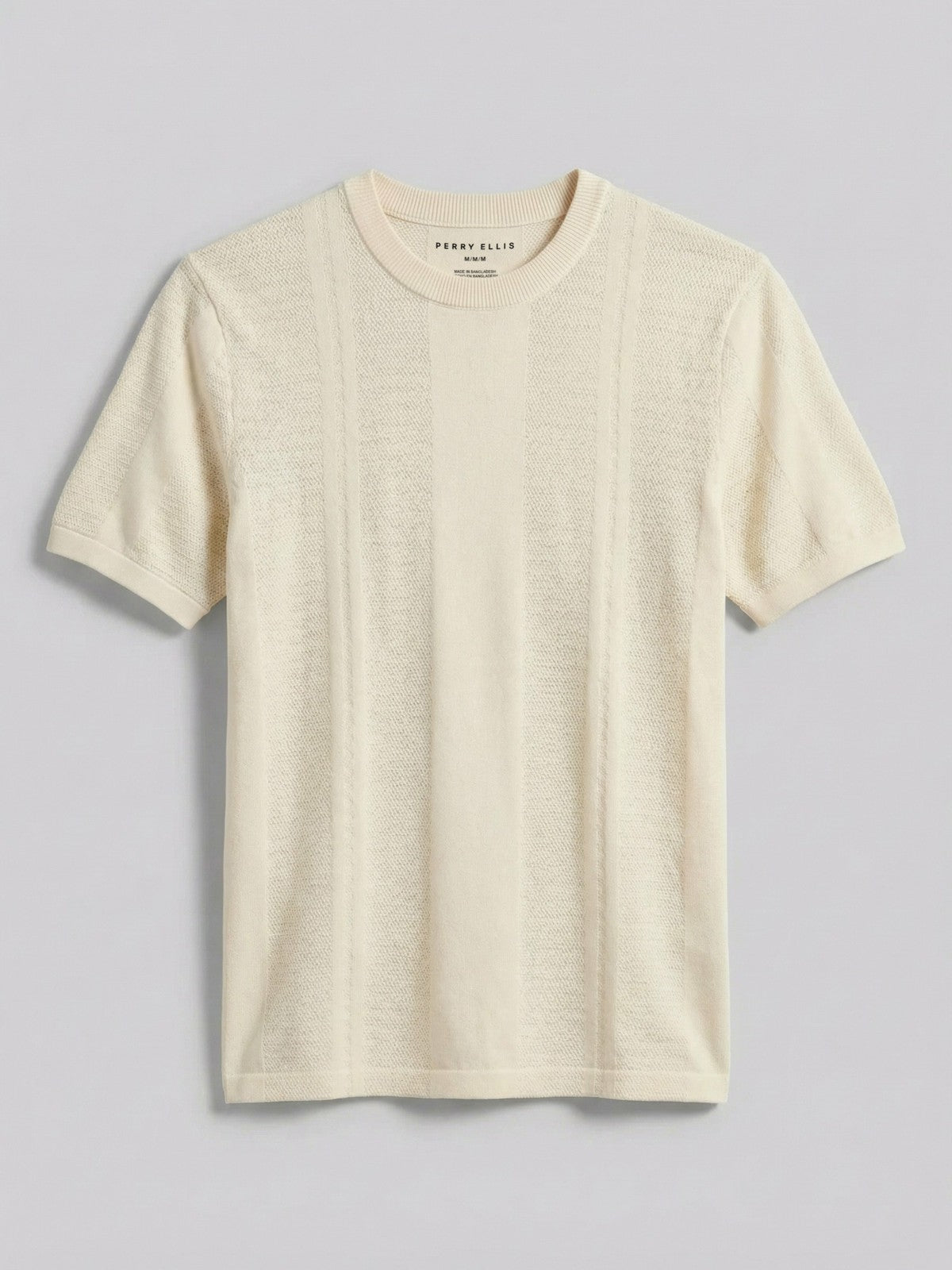 Textured Stripe Crew Neck Sweater Tee