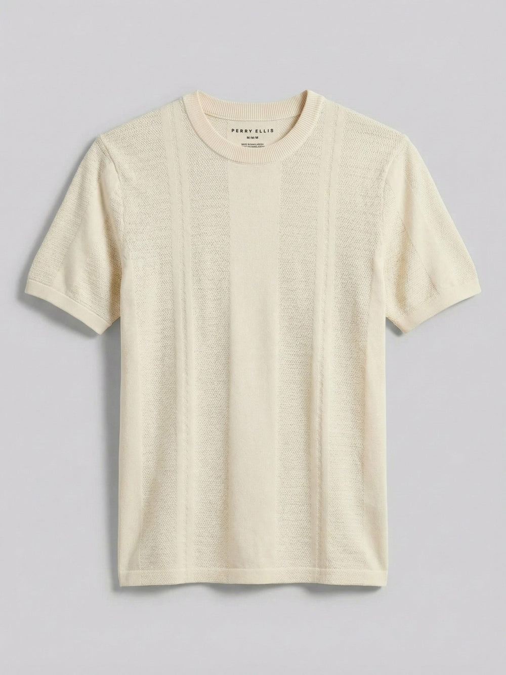 Textured Stripe Crew Neck Sweater Tee