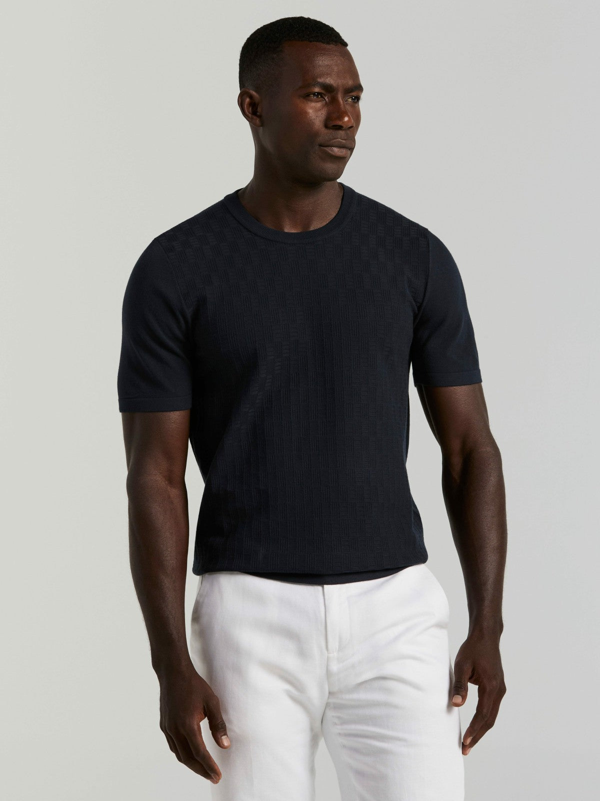 Geometric Textured Sweater Tee