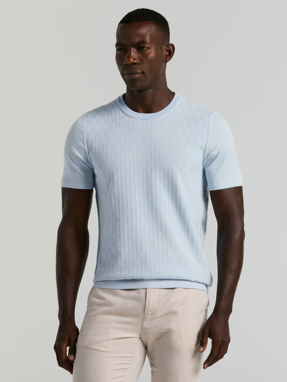 Geometric Textured Sweater Tee