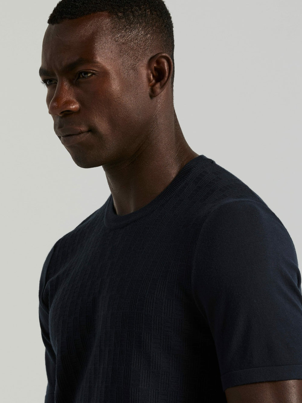 Geometric Textured Sweater Tee