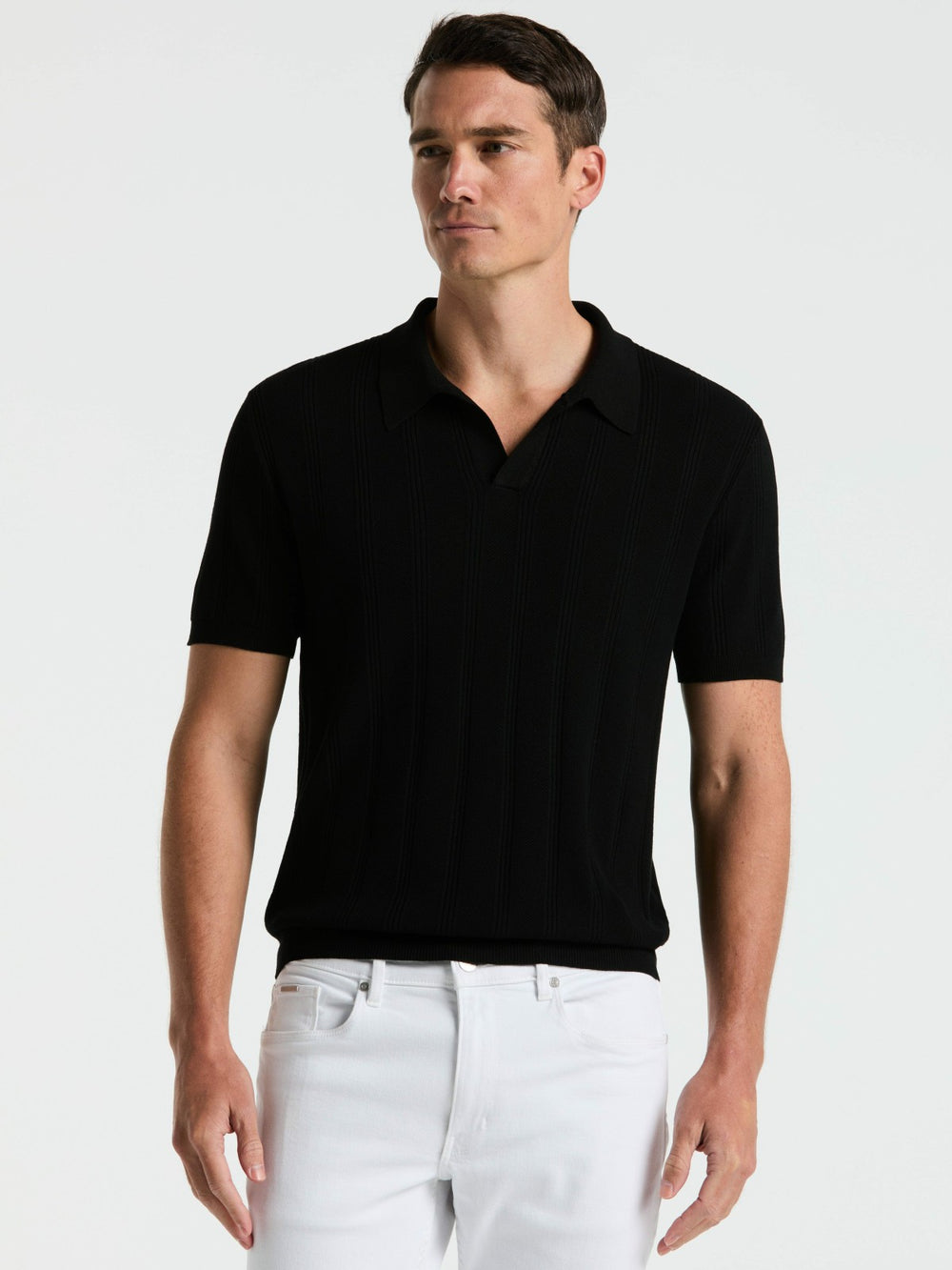 Mesh Stripe Sweater Polo