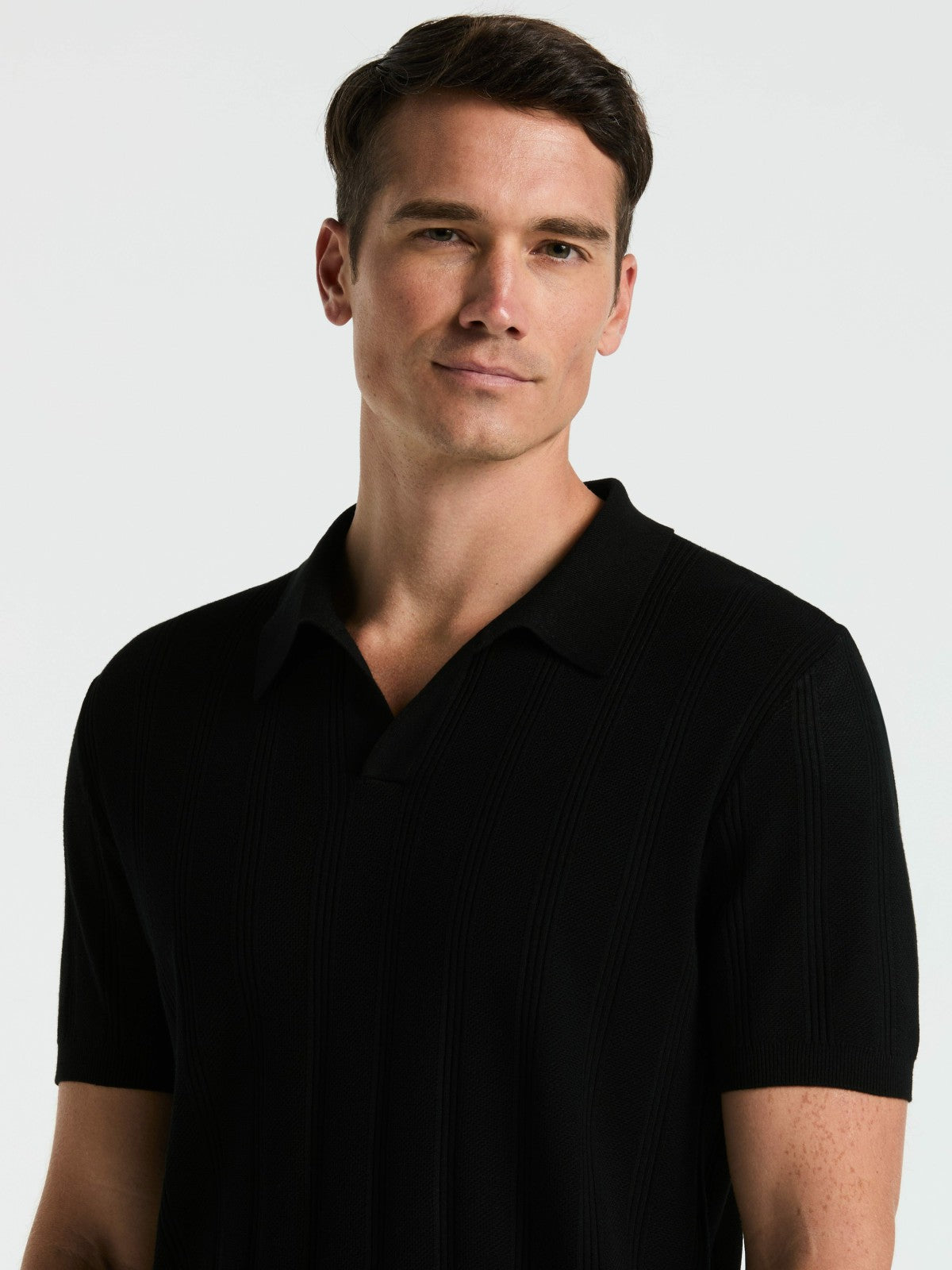Mesh Stripe Sweater Polo