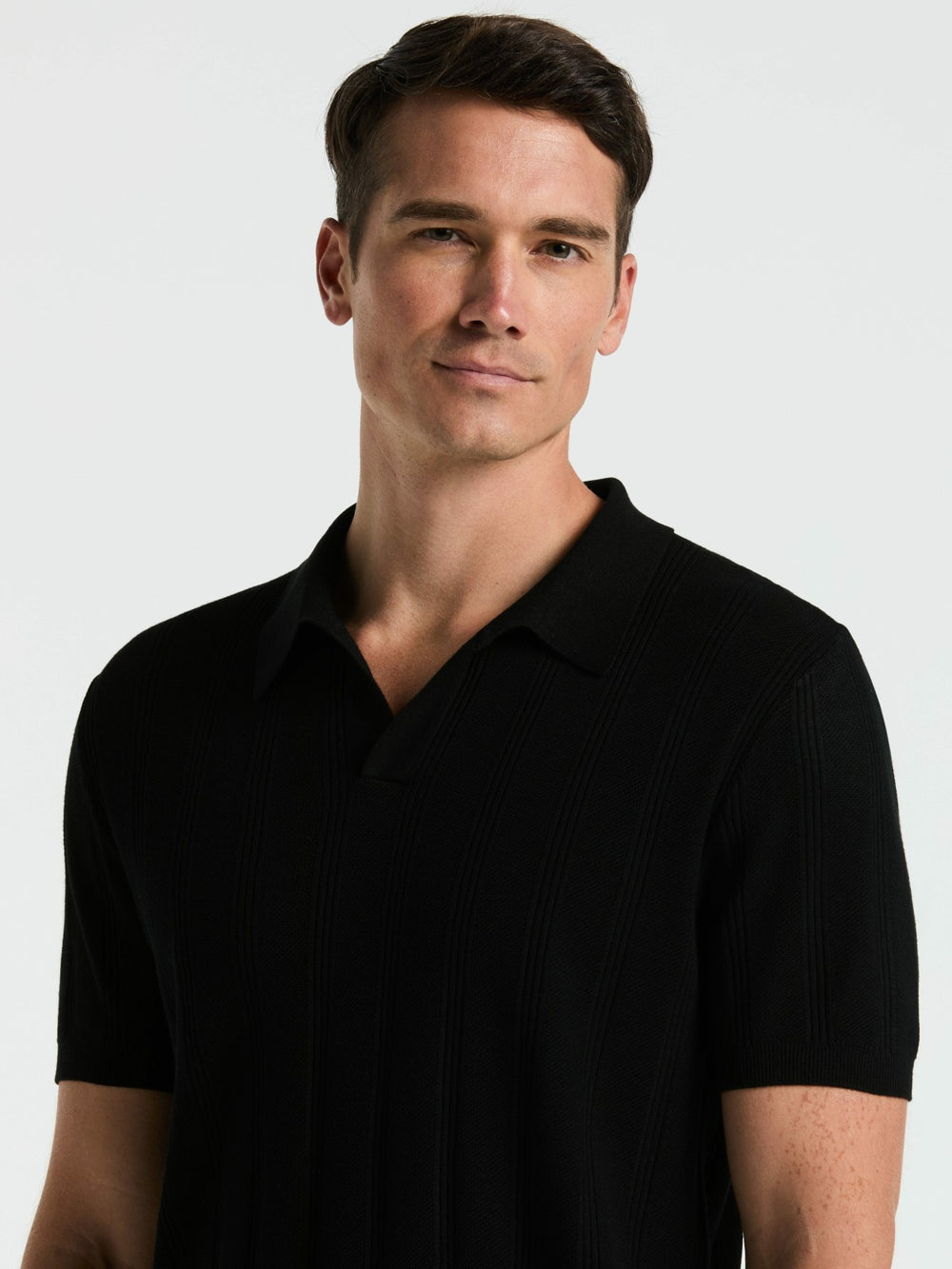 Mesh Stripe Sweater Polo