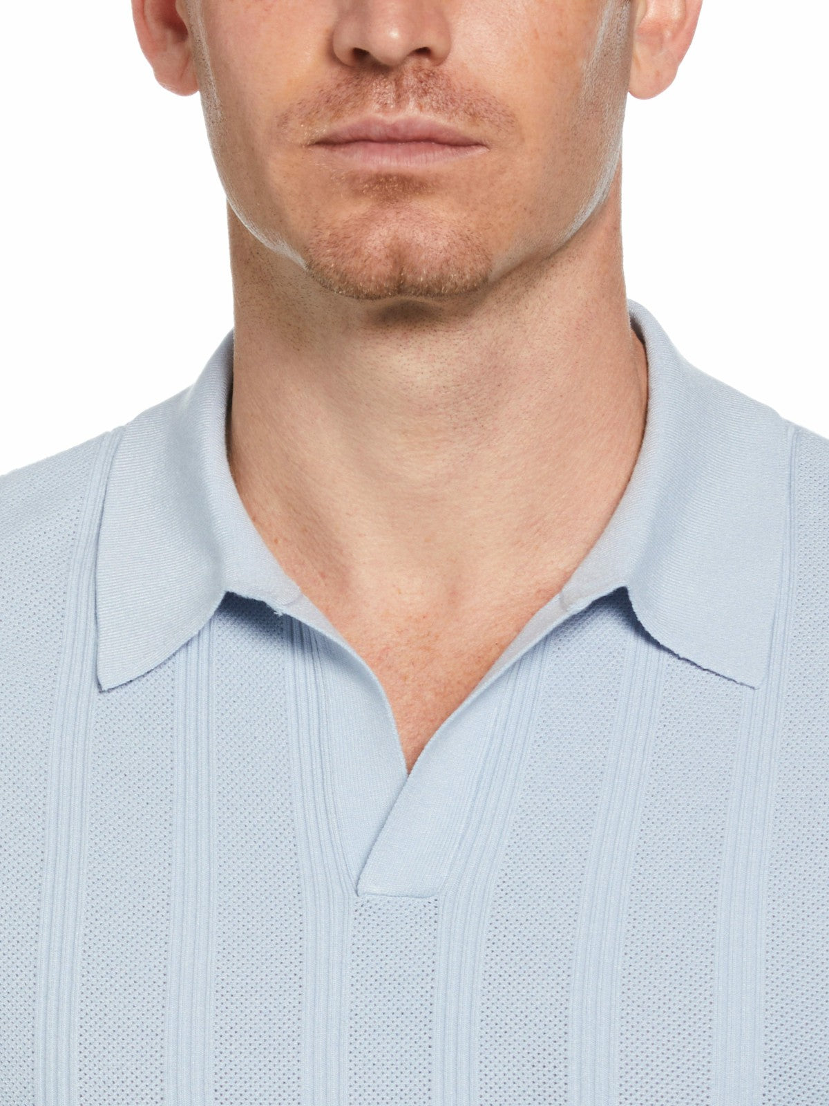Mesh Stripe Sweater Polo