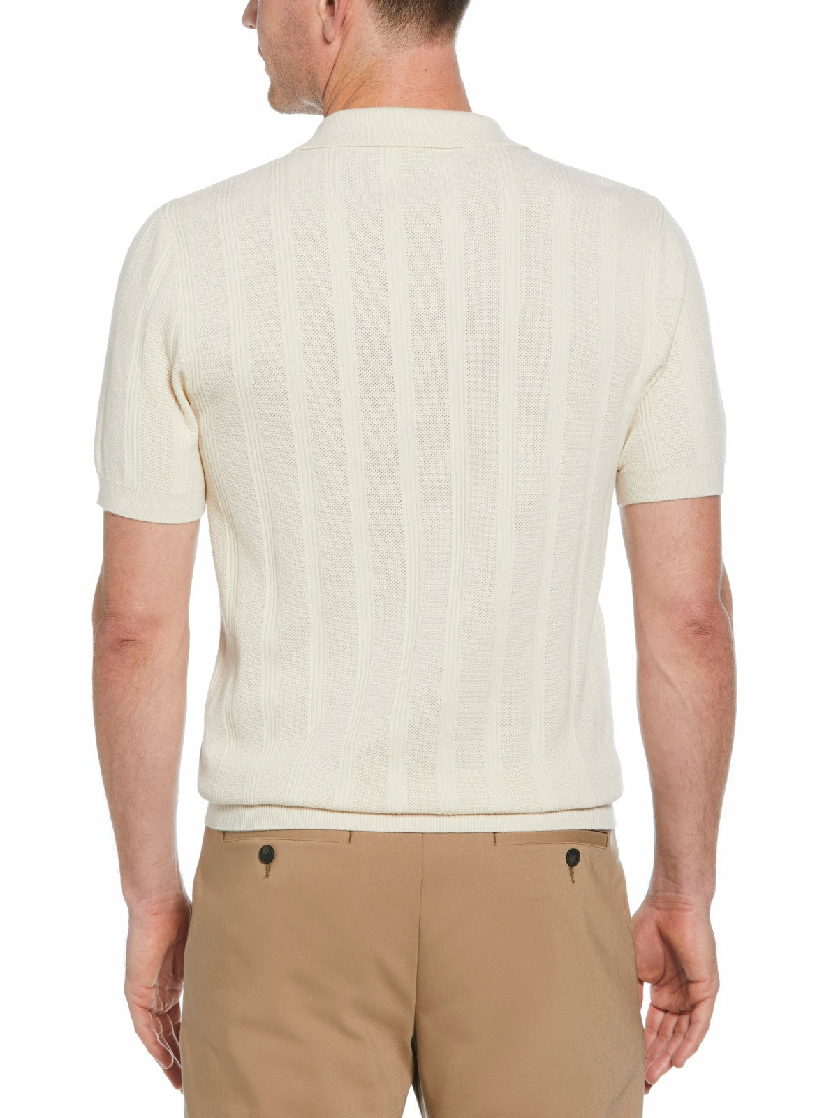 Mesh Stripe Sweater Polo
