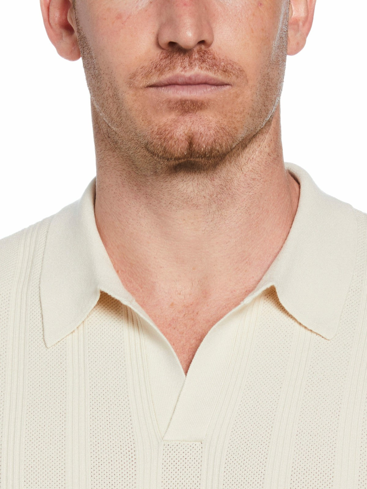 Mesh Stripe Sweater Polo