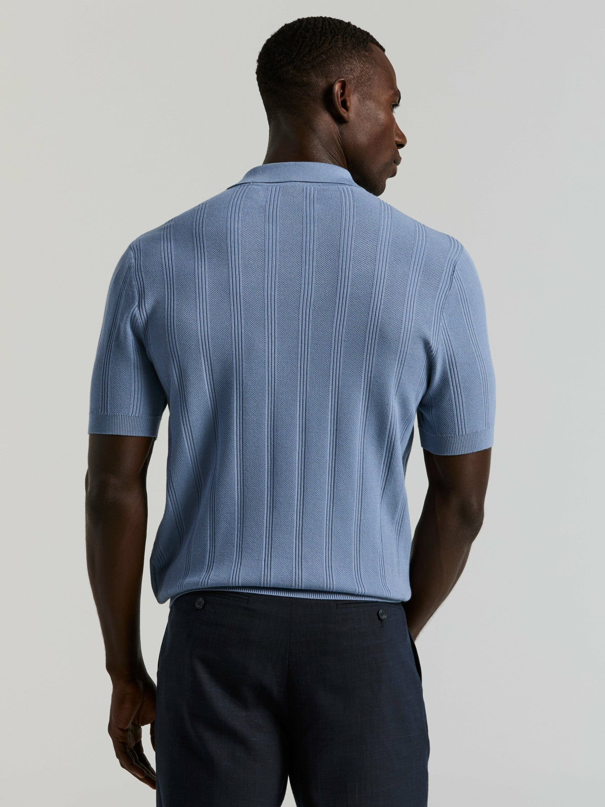 Mesh Stripe Sweater Polo