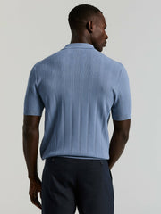 Mesh Stripe Sweater Polo