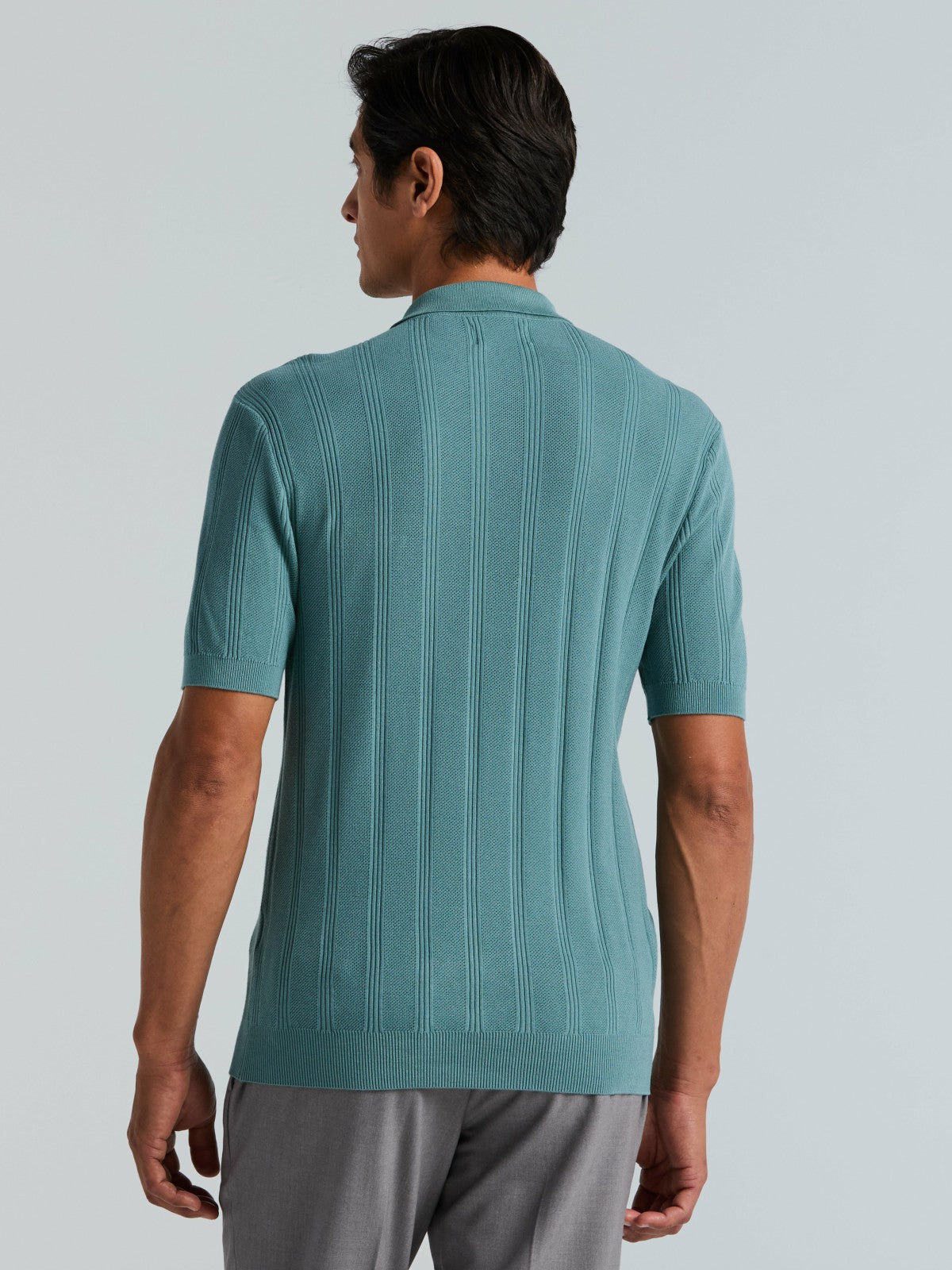 Mesh Stripe Sweater Polo