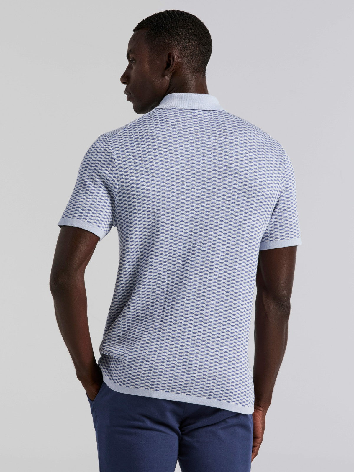Cotton Modal Geo Polo Sweater