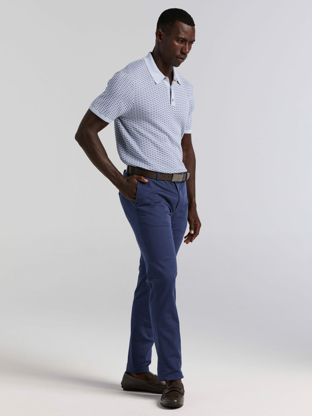 Cotton Modal Geo Polo Sweater