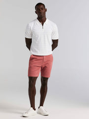 Geometric Pattern Zip Polo Sweater