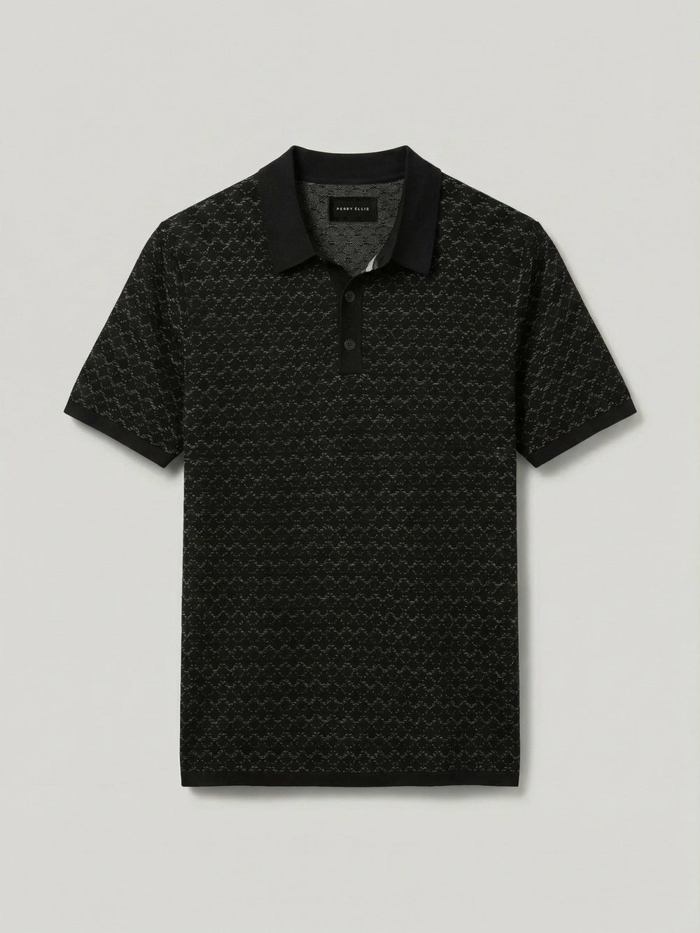 Cotton Jacquard 3 Button Sweater Polo