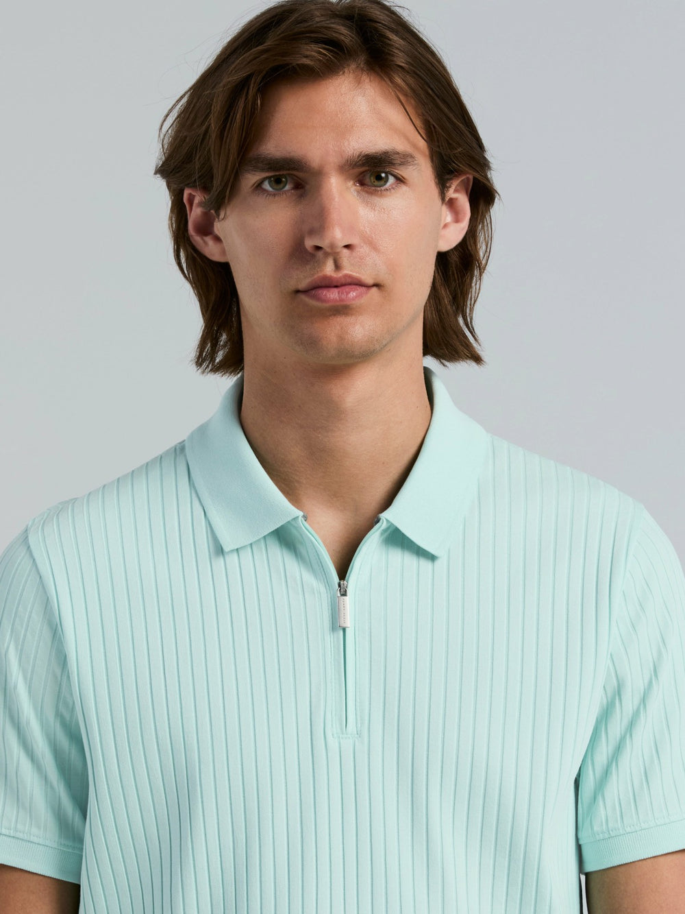 Quarter Zip Ribbed Polo