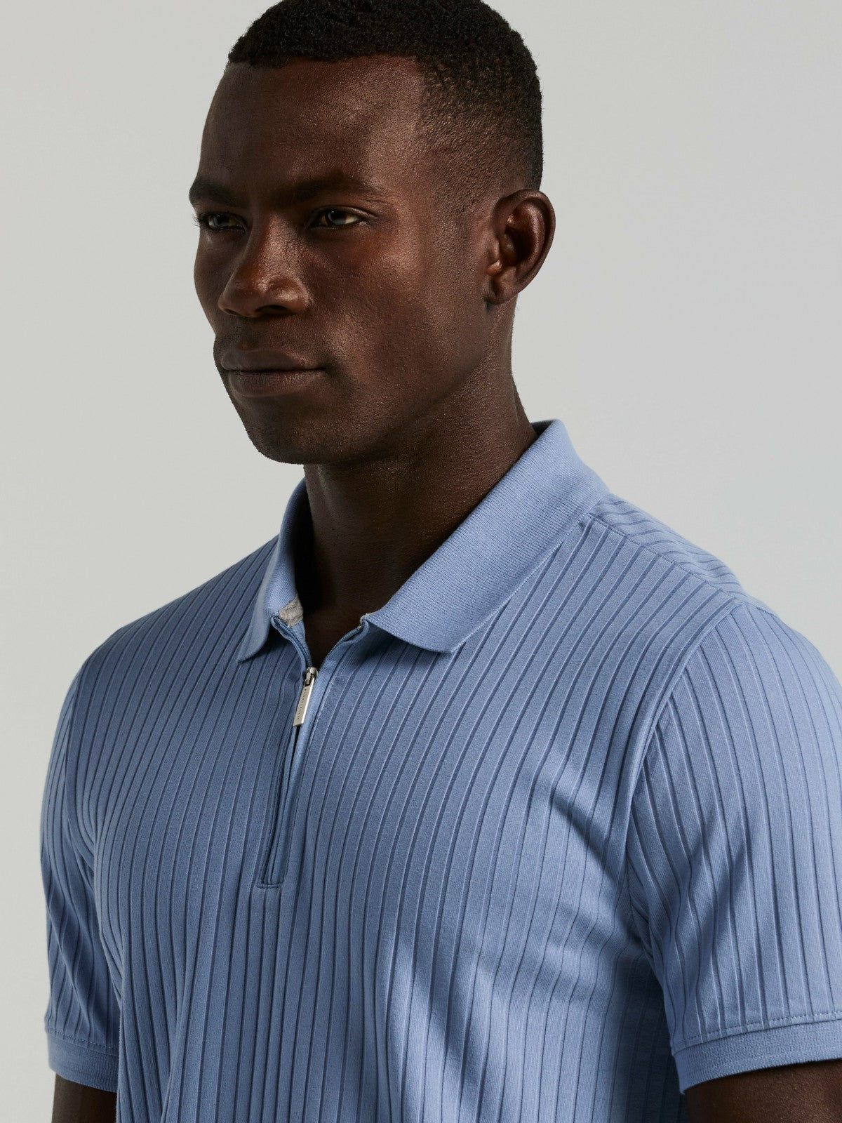 Quarter Zip Ribbed Polo