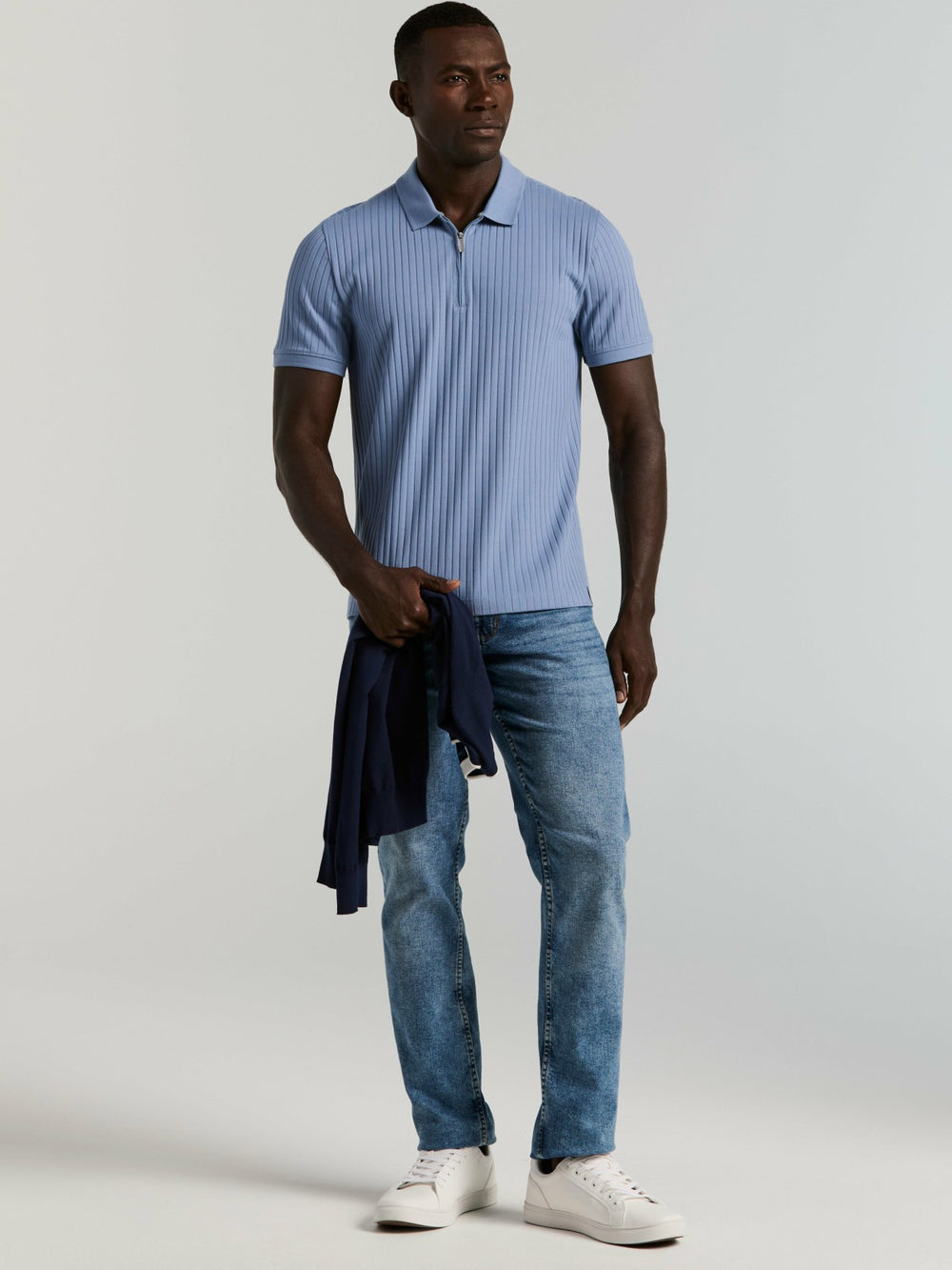 Quarter Zip Ribbed Polo