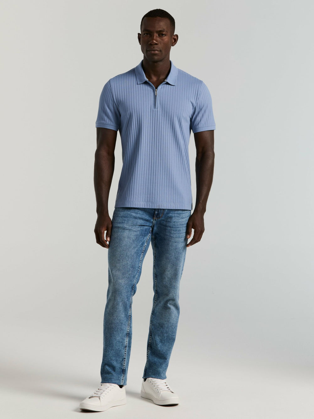 Quarter Zip Ribbed Polo