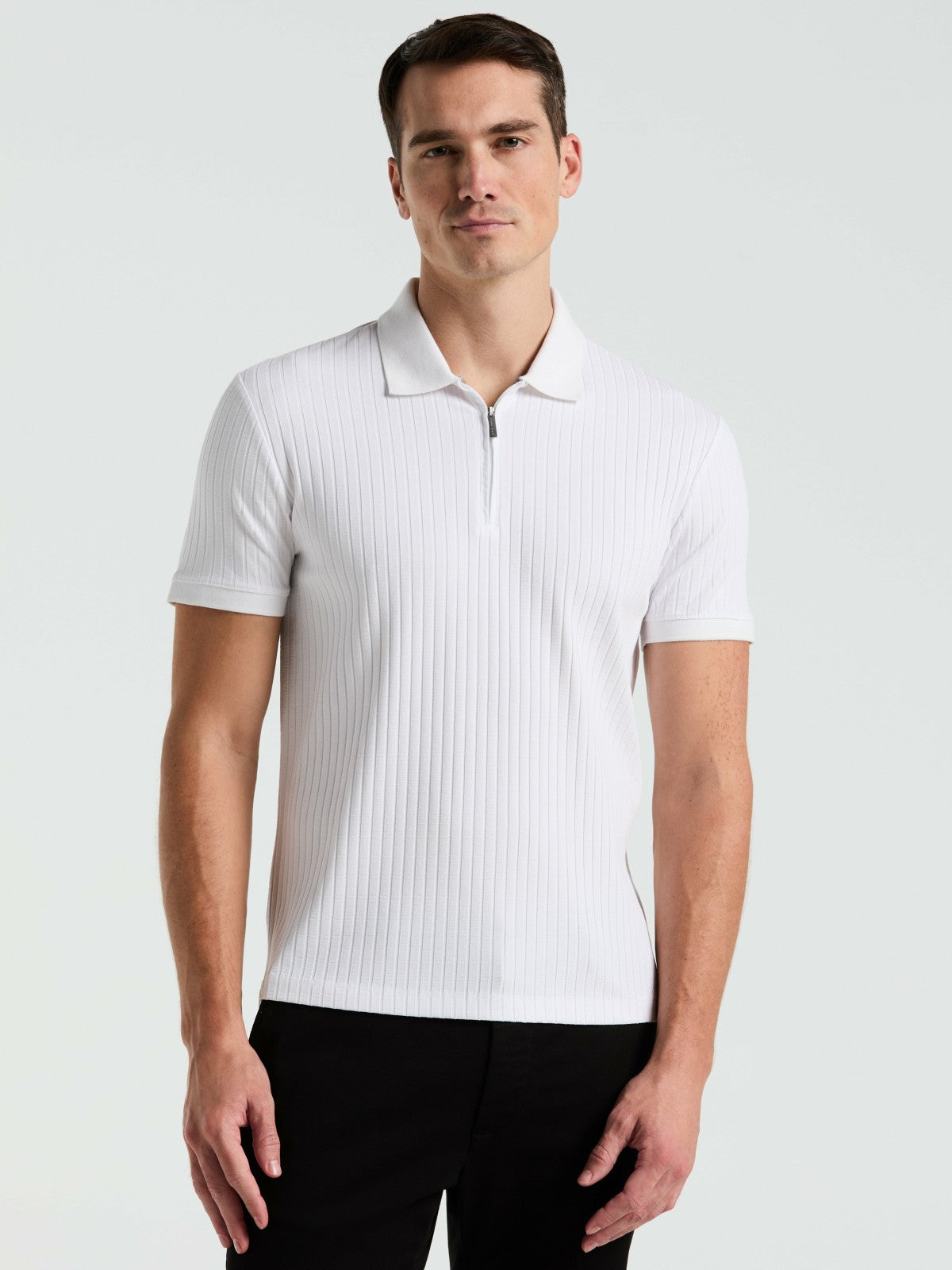 Quarter Zip Ribbed Polo