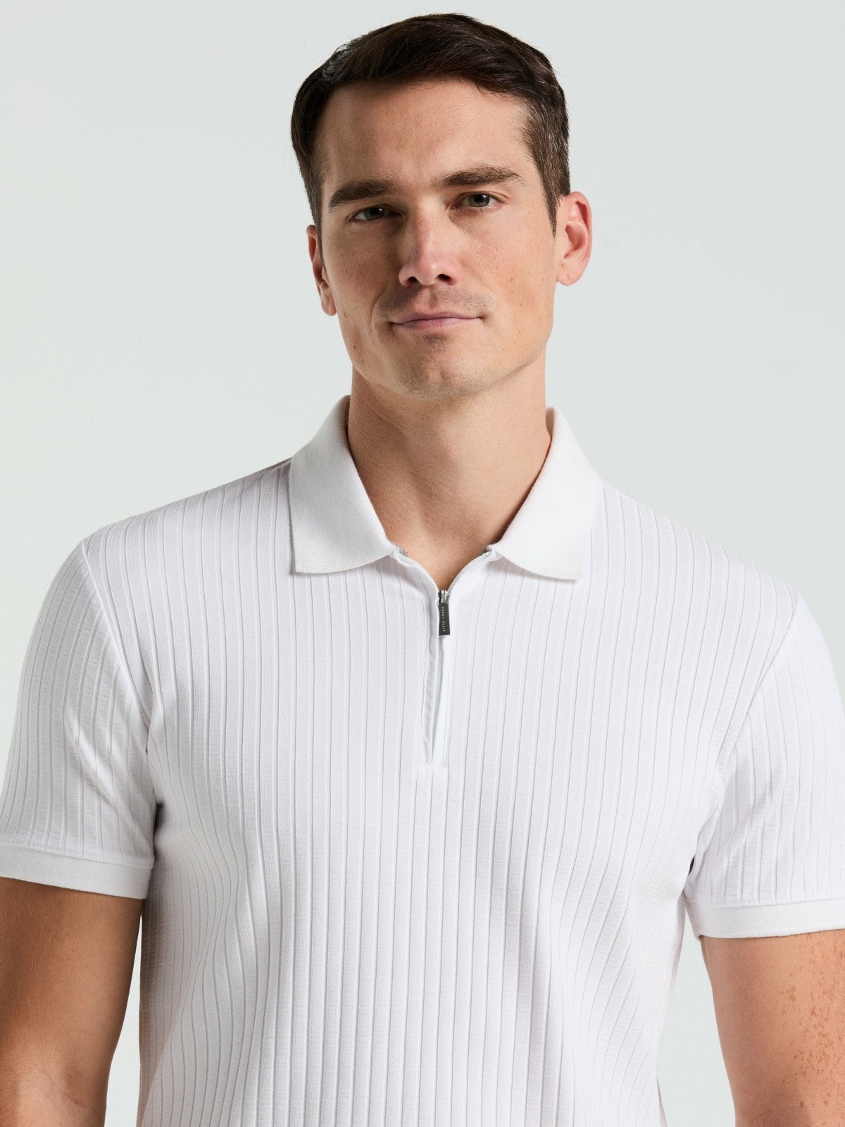 Quarter Zip Ribbed Polo