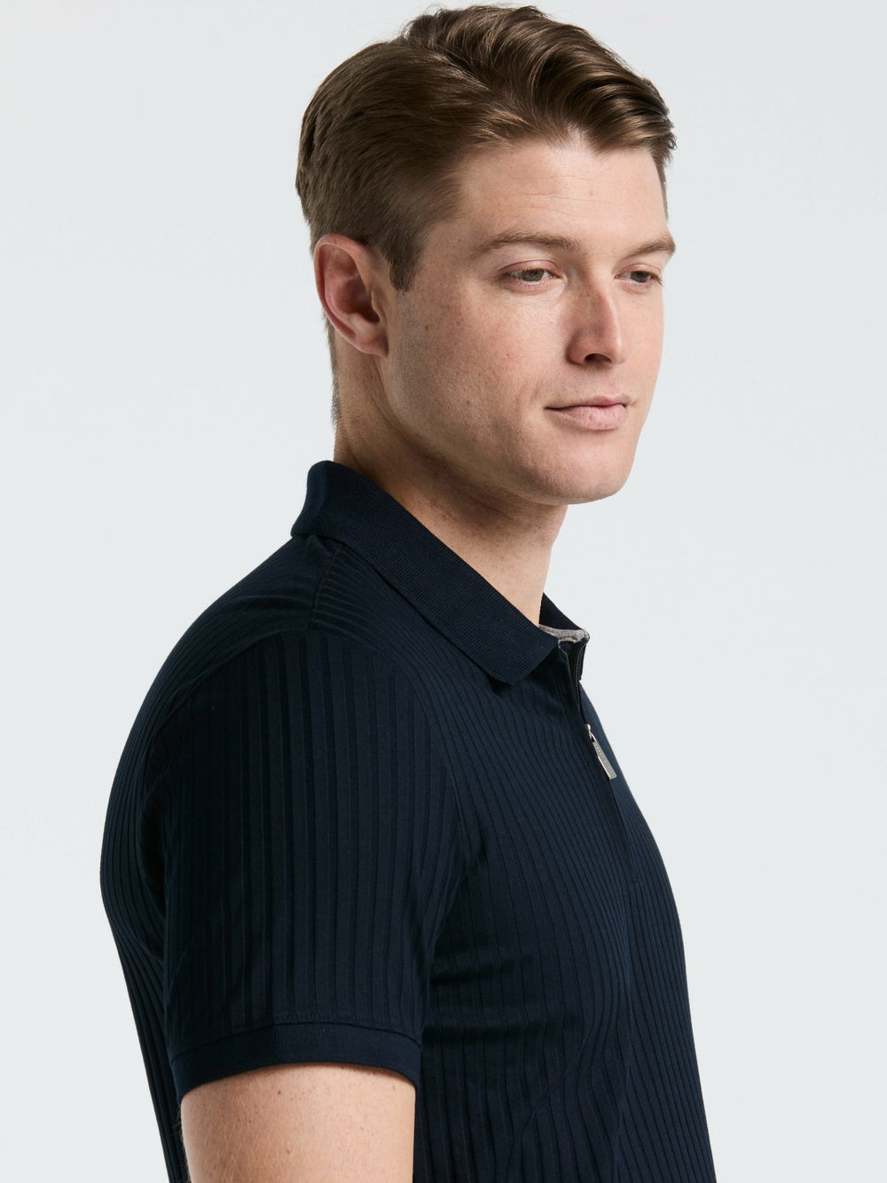 Quarter Zip Ribbed Polo