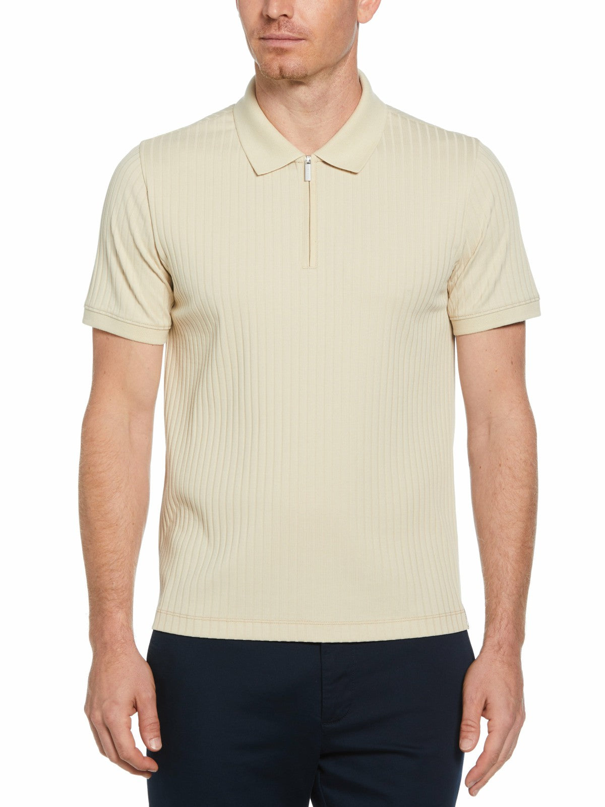 Quarter Zip Ribbed Polo