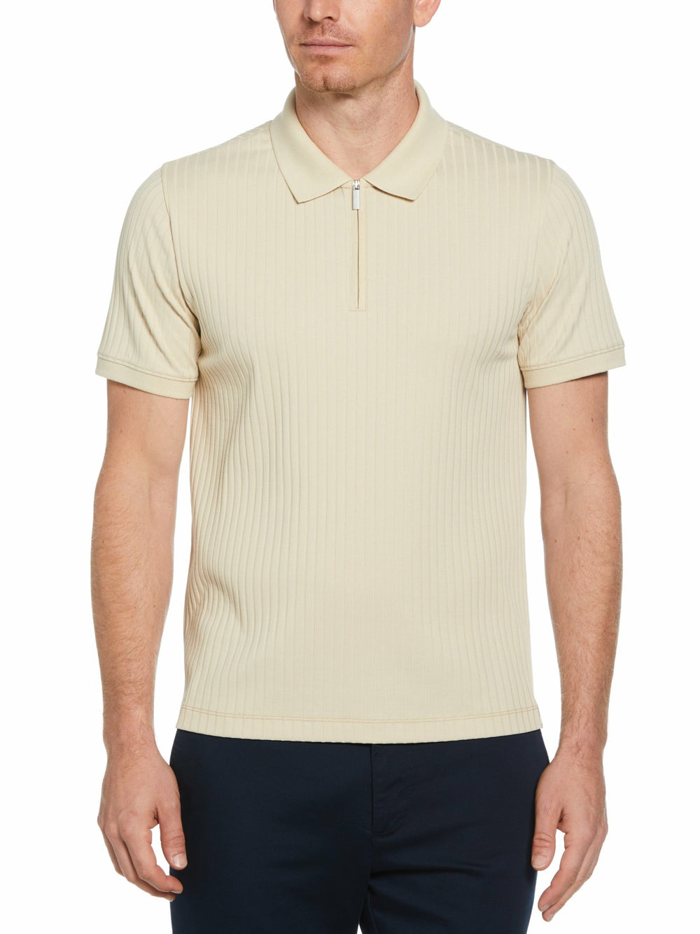 Quarter Zip Ribbed Polo
