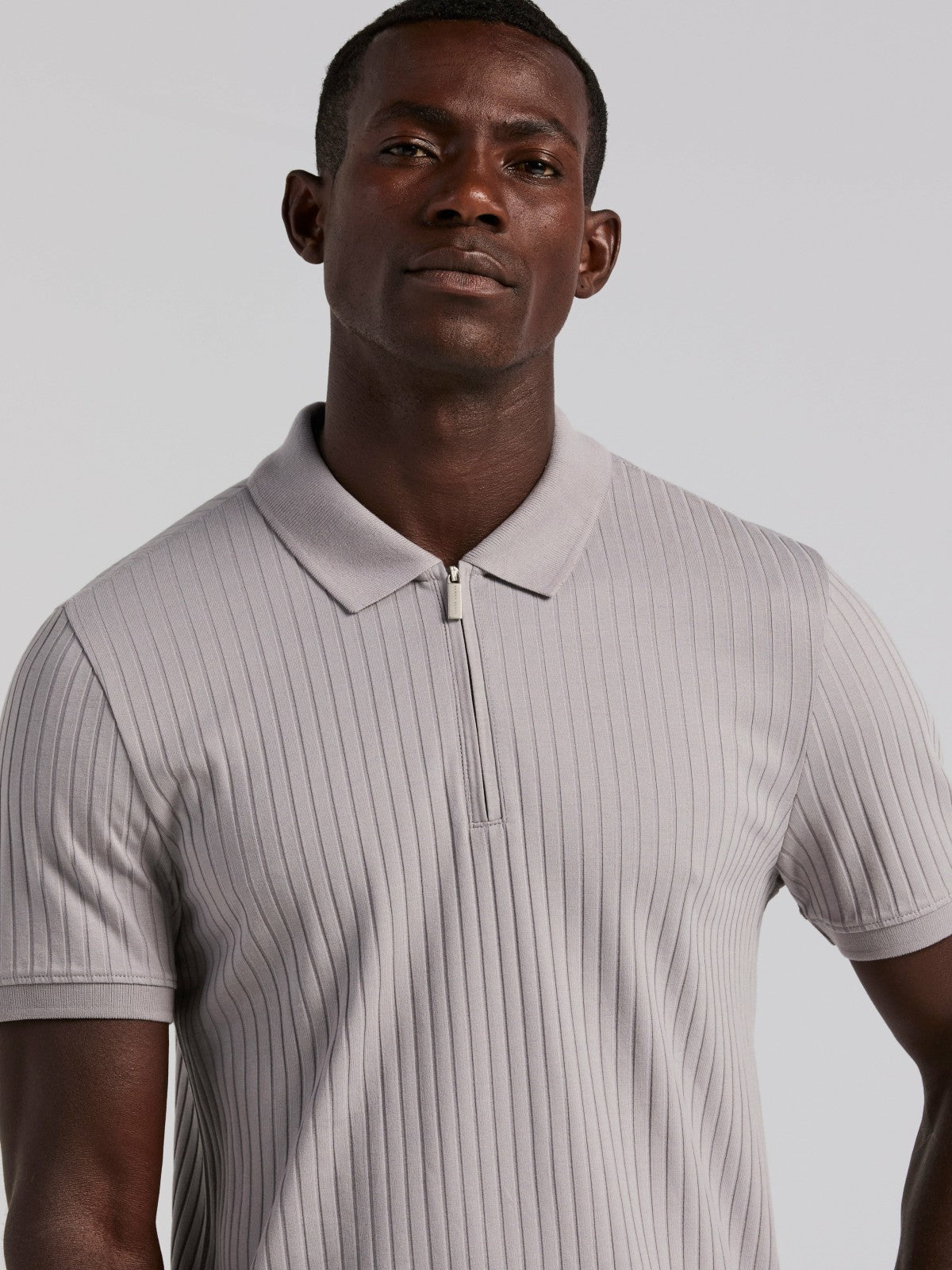 Quarter Zip Ribbed Polo