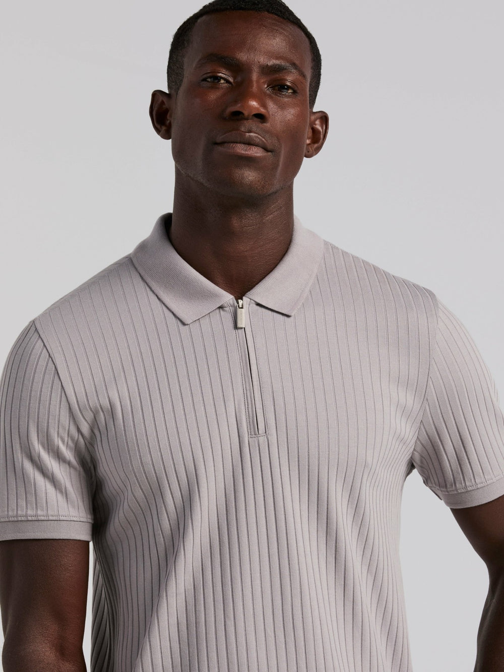 Quarter Zip Ribbed Polo