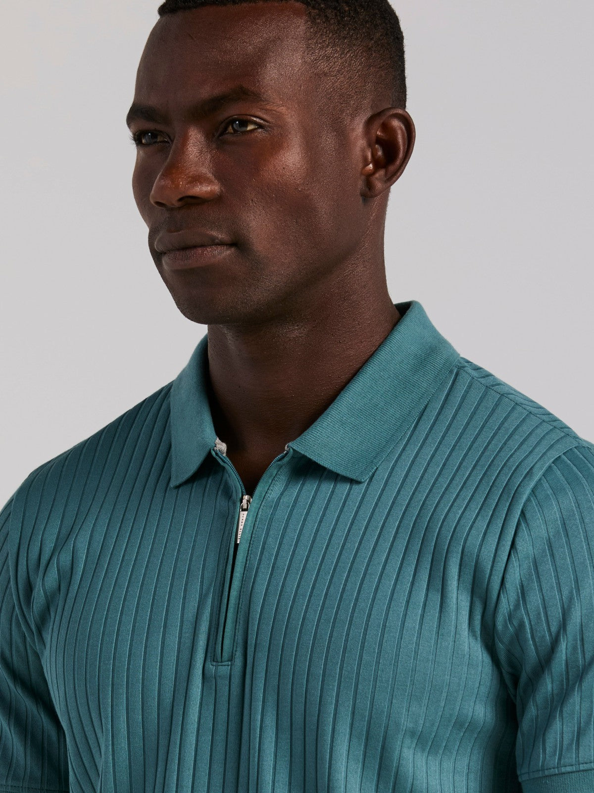 Quarter Zip Ribbed Polo