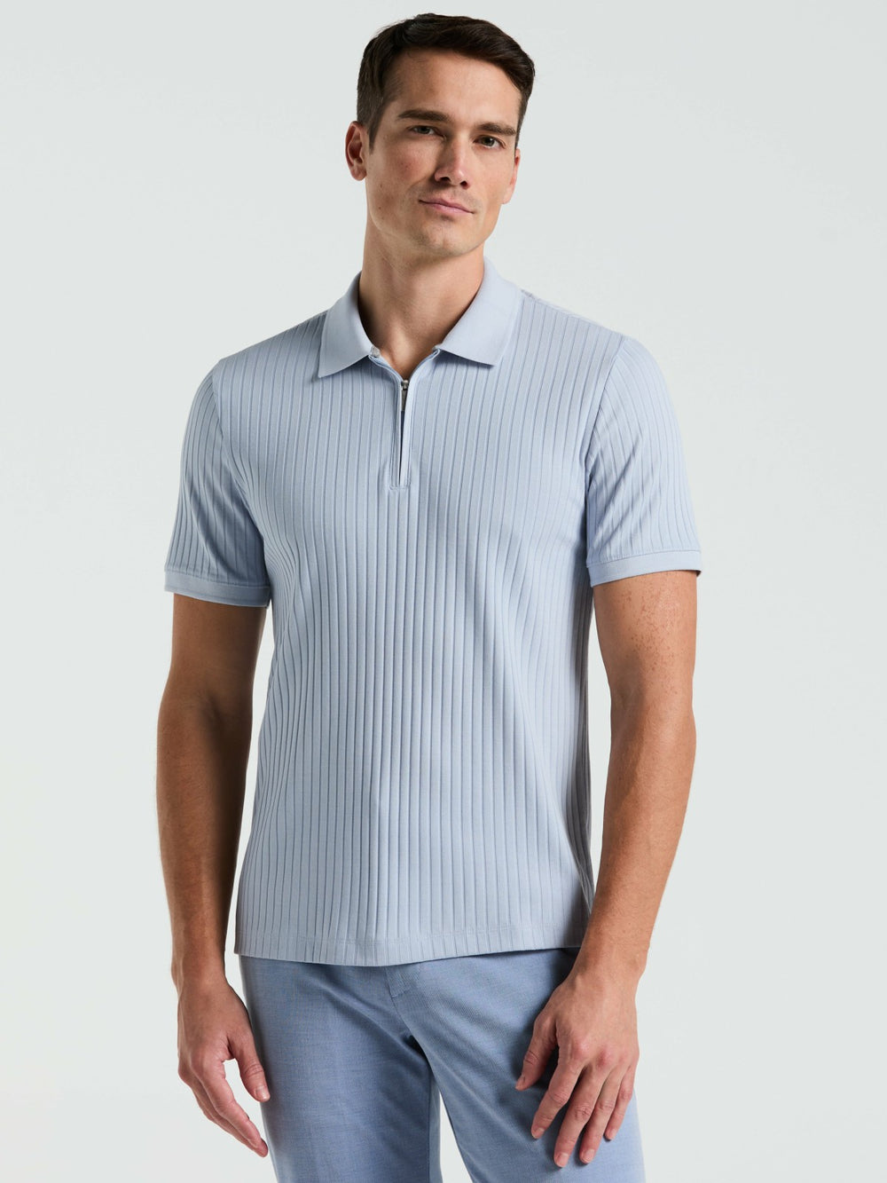 Quarter Zip Ribbed Polo