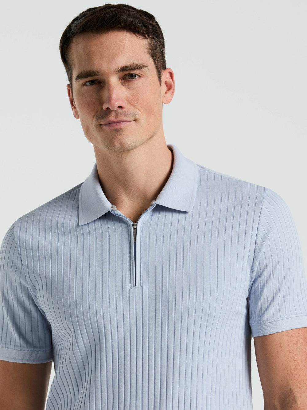 Quarter Zip Ribbed Polo